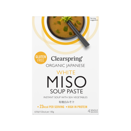 Instant Misosuppe hell (Paste) mit Meeresgemüse, BIO, Clearspring, 4x15g